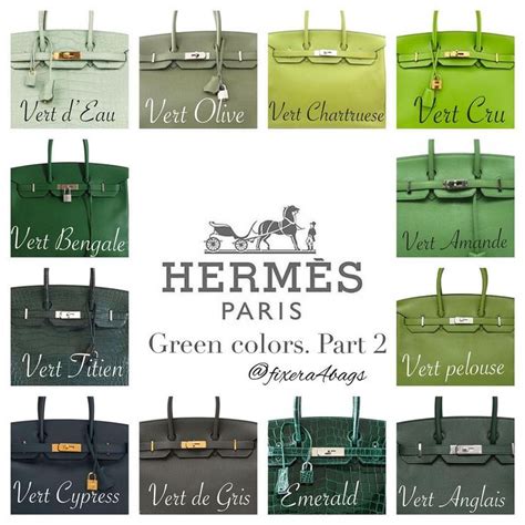 hermes green bag|hermes green color chart.